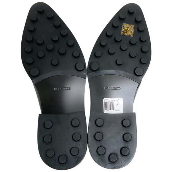 Jil Sander Black Leather Pointed Toe Flat Loafers - Picture 8 of 12